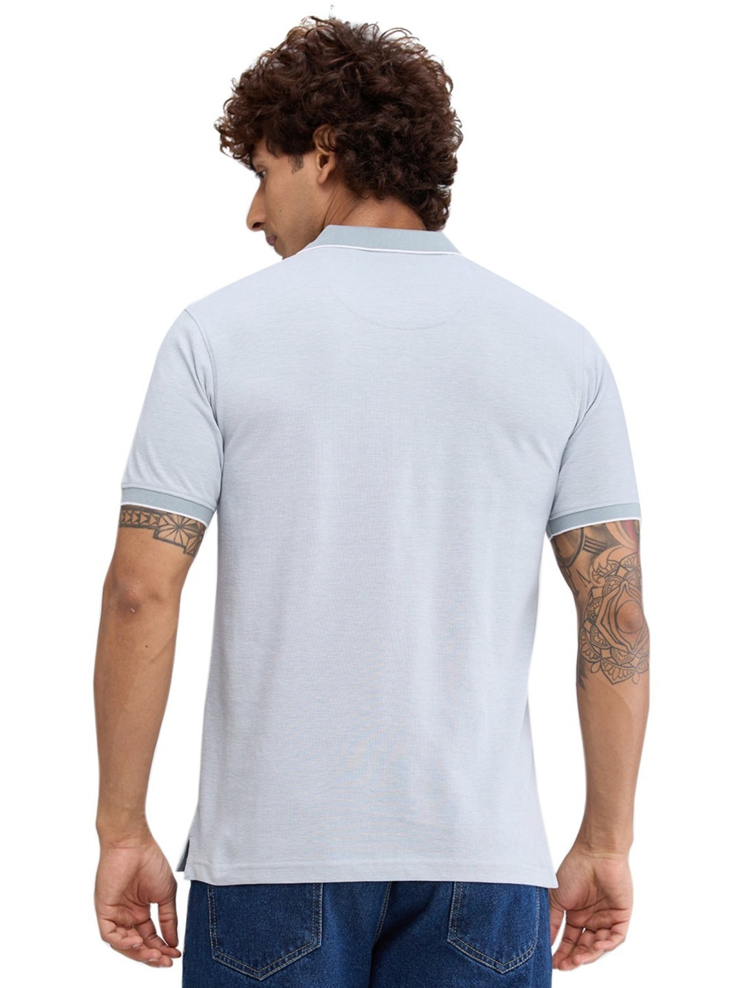 Raymond Grey Slim Fit Polo T-Shirt