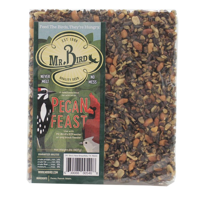 Home & Garden 7.38" Pecan Feast Large Cakes Set/2 Bird Feeding Pecan Woodpecker Mr Bird  -  Bird And Wildlife Food