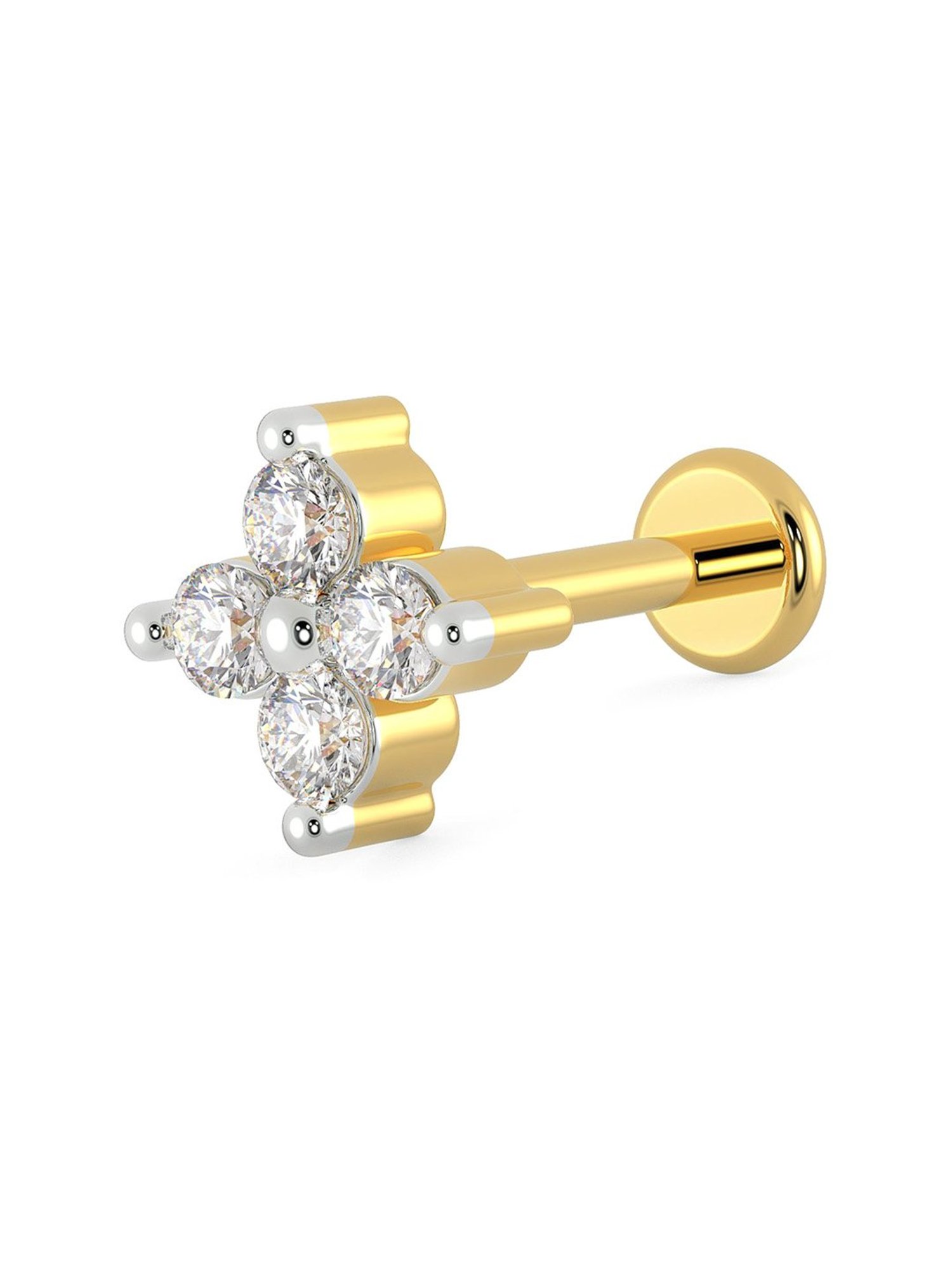 Malabar Gold and Diamonds 18k Gold & Diamond Mine Nosepin for Women