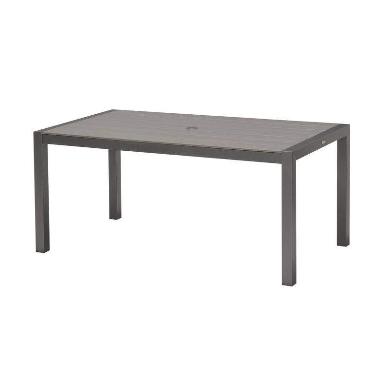 5pc Solana Outdoor Aluminum Dining Set in Cosmos Gray Finish with Wood Top - Armen Living