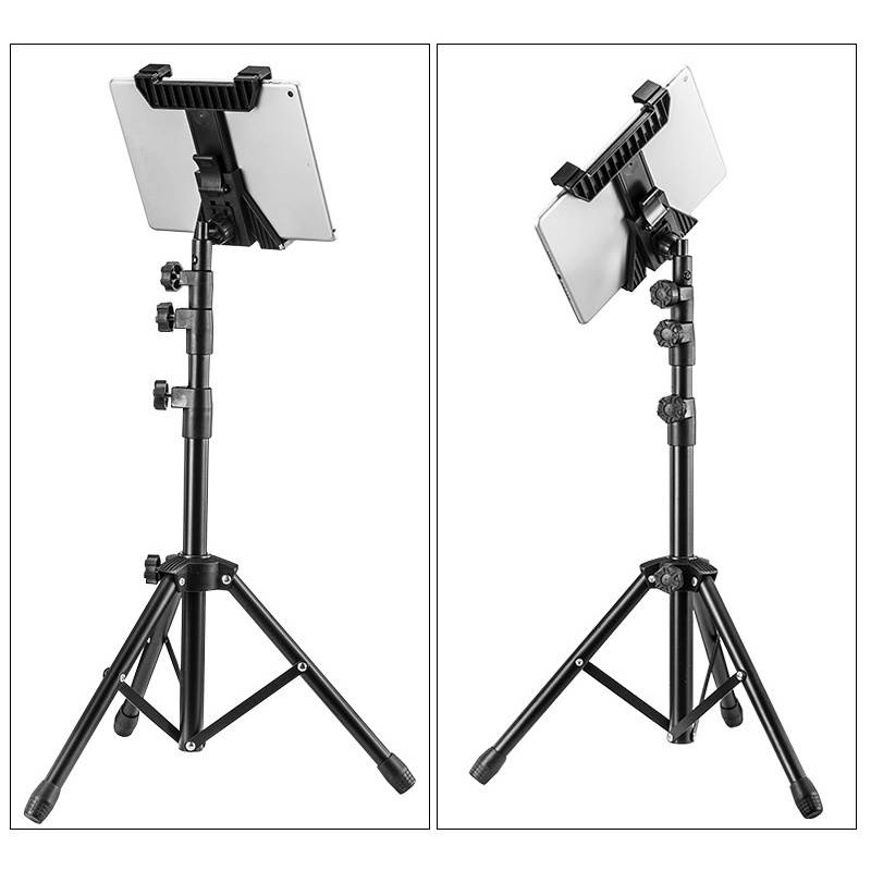 Universal Mobile Phone and Tablet Stand, Telescopic Folding Rotating Lazy Floor Triangle Stand