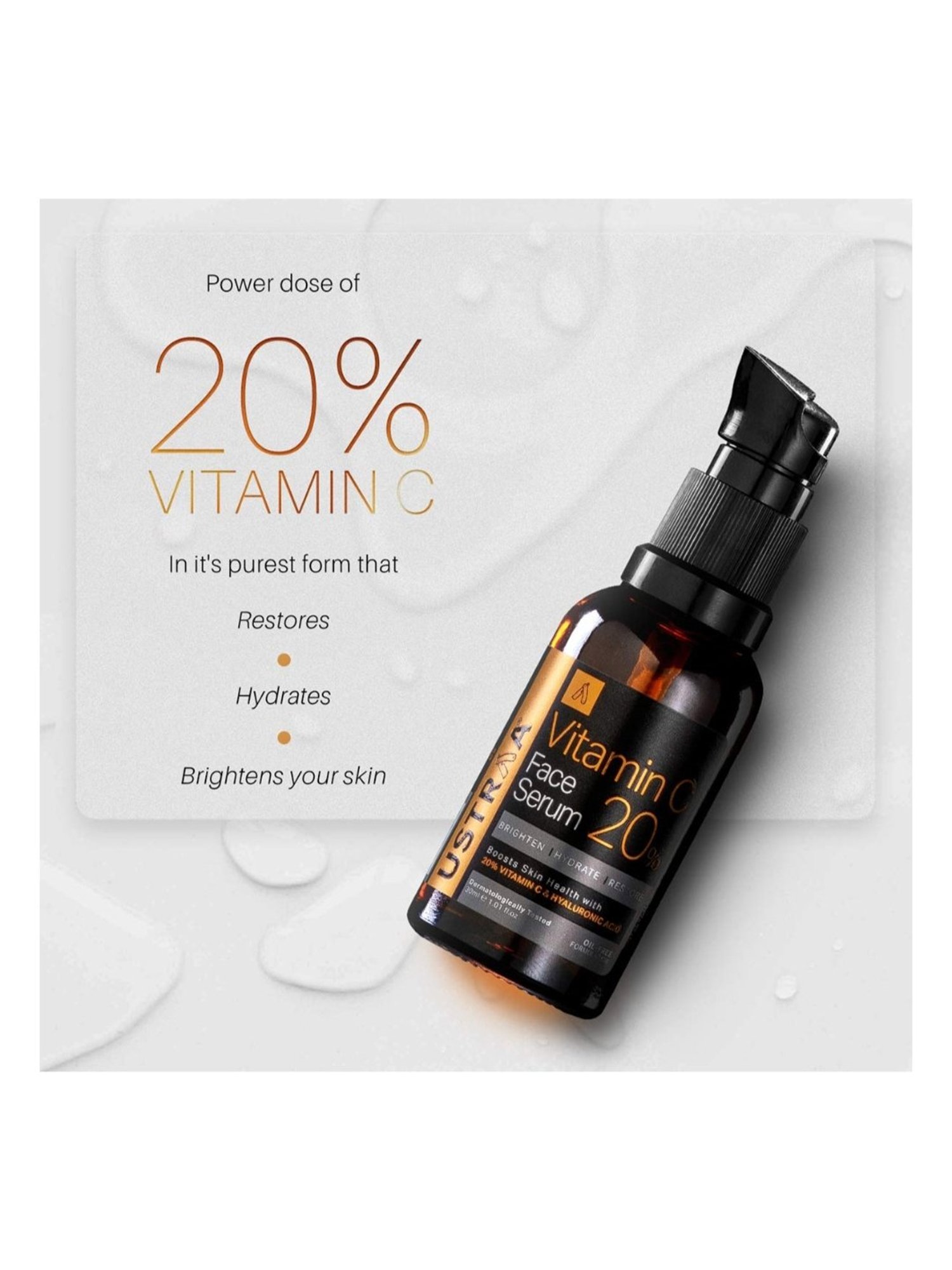 Ustraa Vitamin C Face Serum & BLACK Deodorant Body Spray