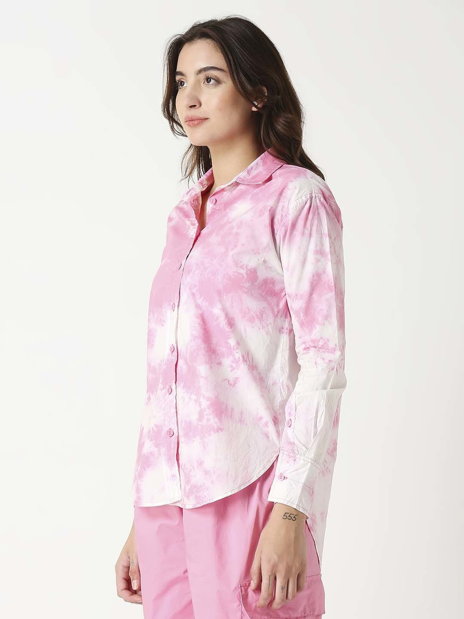 Remanika Pink Cotton Tie & Dye Shirt