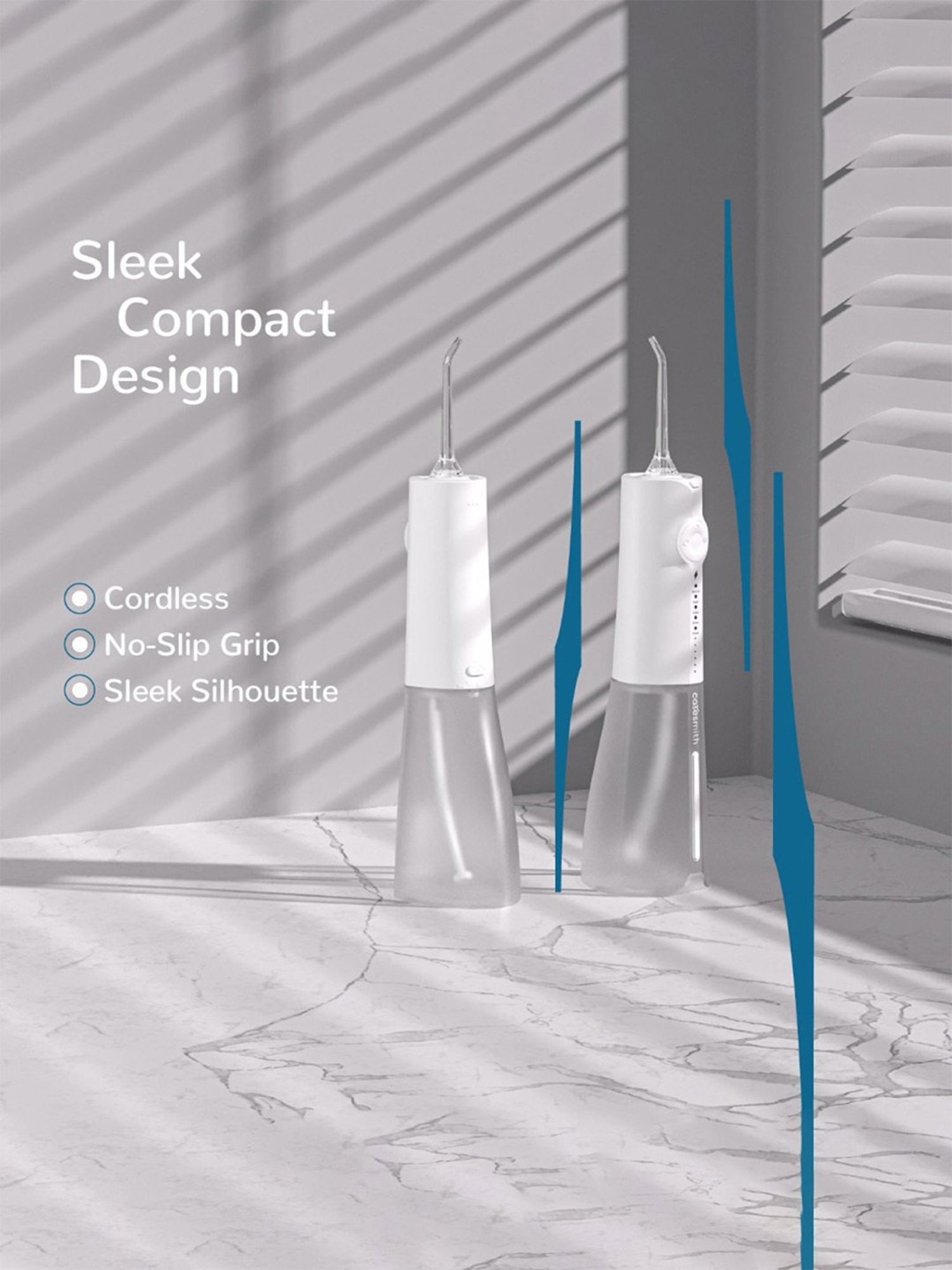 Caresmith Neo Cordless Oral Flosser 24 Pressure Settings with 5 Modes & 6 Intensities (White)