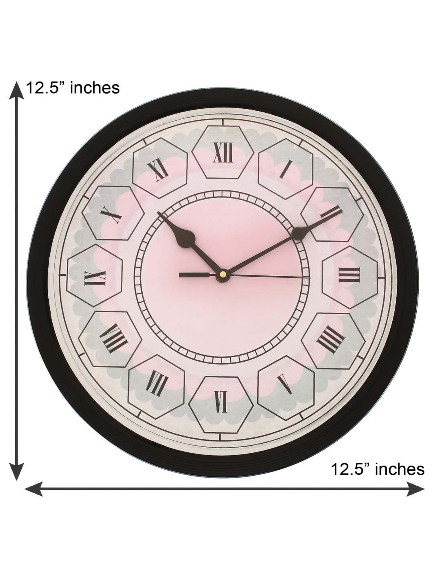 eCraftIndia Designer Round Analog Black Wall Clock