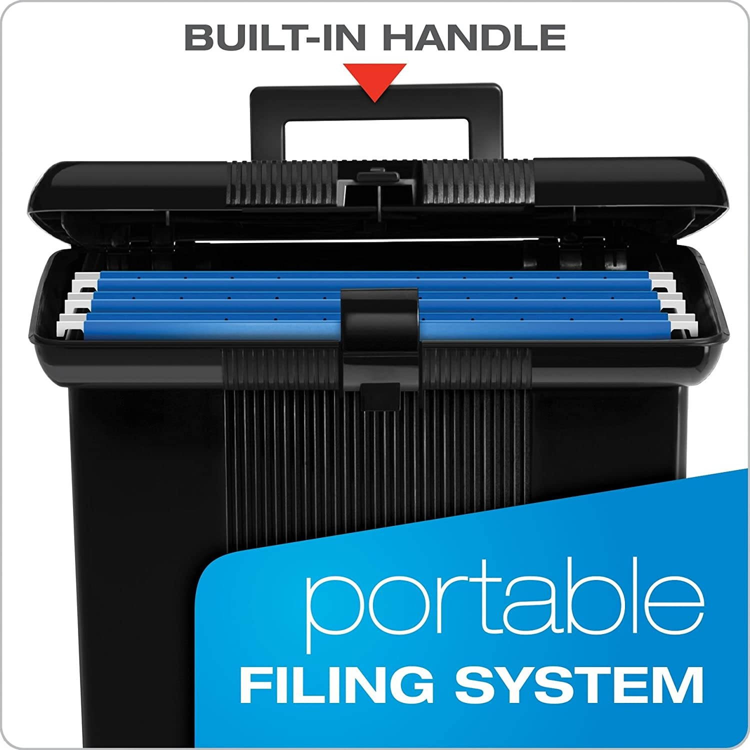 Pendaflex Portable File Box, Black, 11" H x 14" W x 6-1/2" D  (41732)