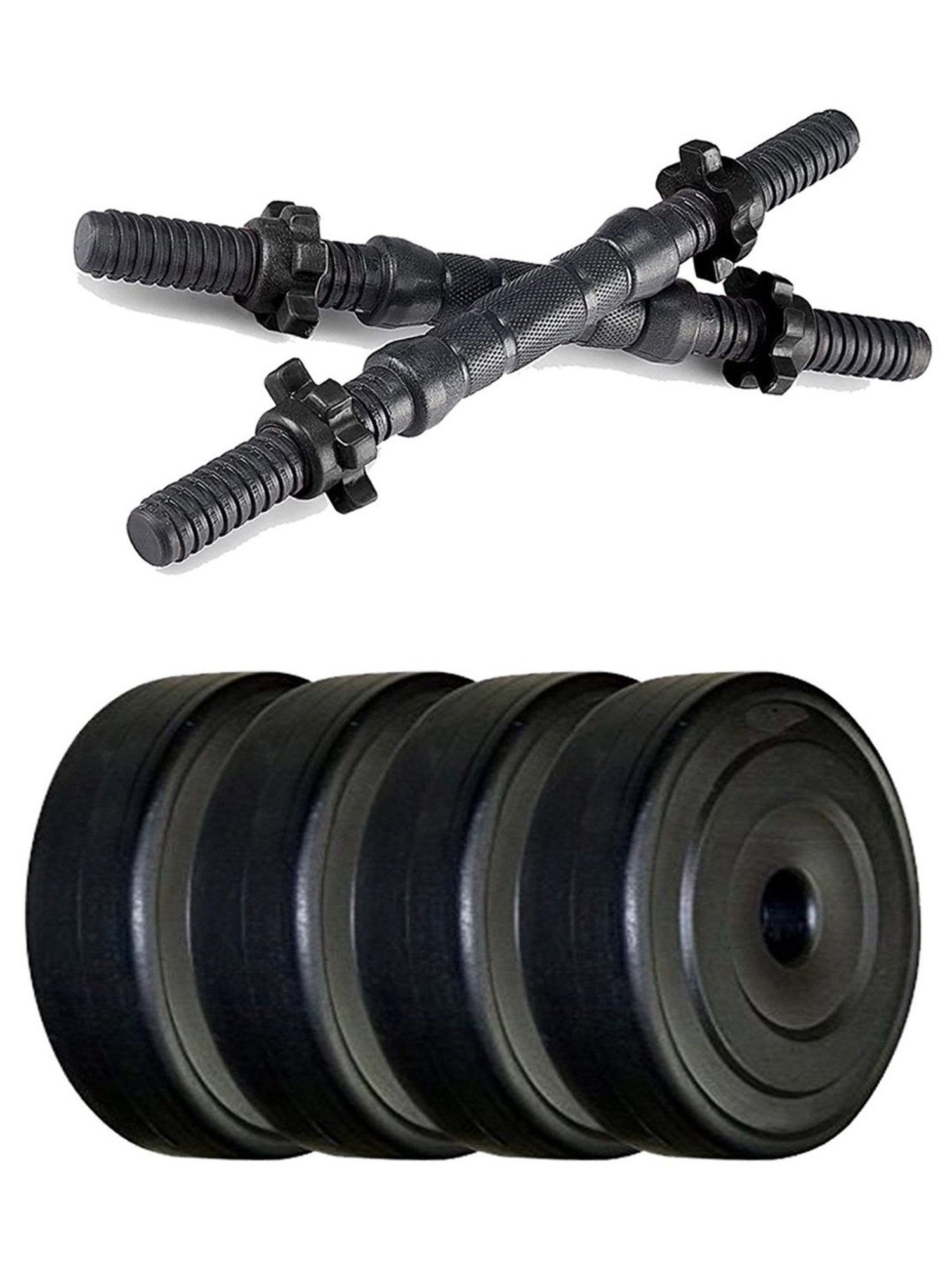 Protoner PVC 16 Kg Adjustable Dumbbell Set (Black)
