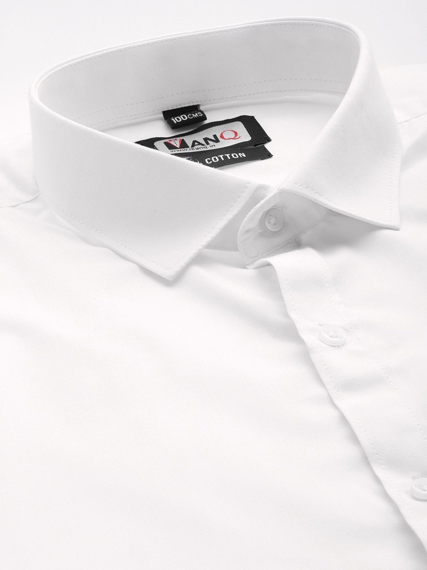ManQ White Regular Fit Shirt