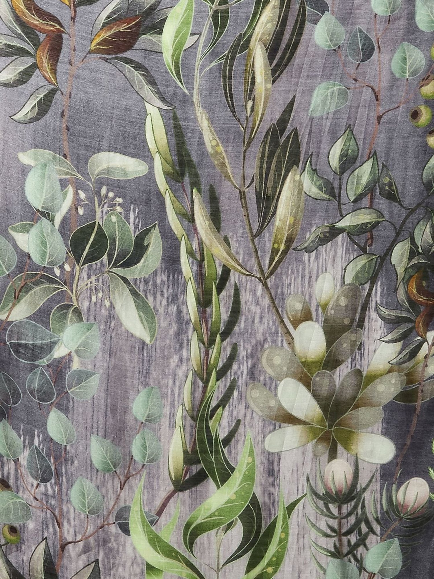 Navyasa by liva Grey & Green Printed Saree With Unstitched Blouse