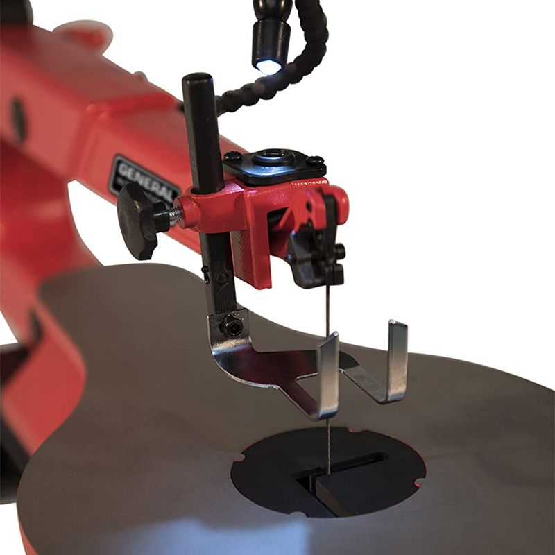 General International BT8007 Variable Speed 16 Inch Scroll Saw with Flexible LED Work Light, Flexi Sawdust Blower, and 1.25" Dust Collection Port, Red