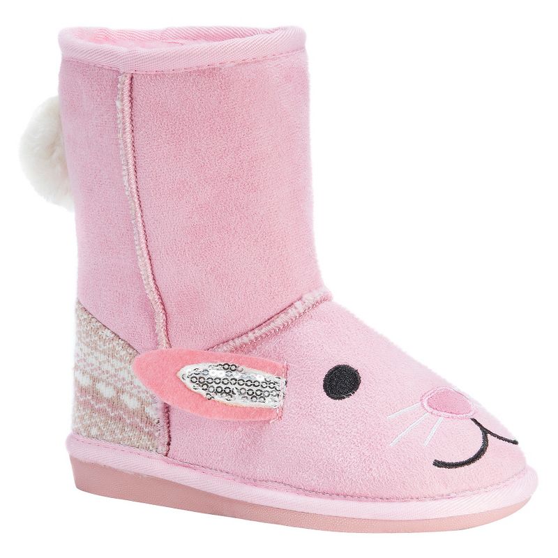 Toddler Girls' MUK LUKS Bonnie Pink Bunny Shearling Style Boots - Pink 9
