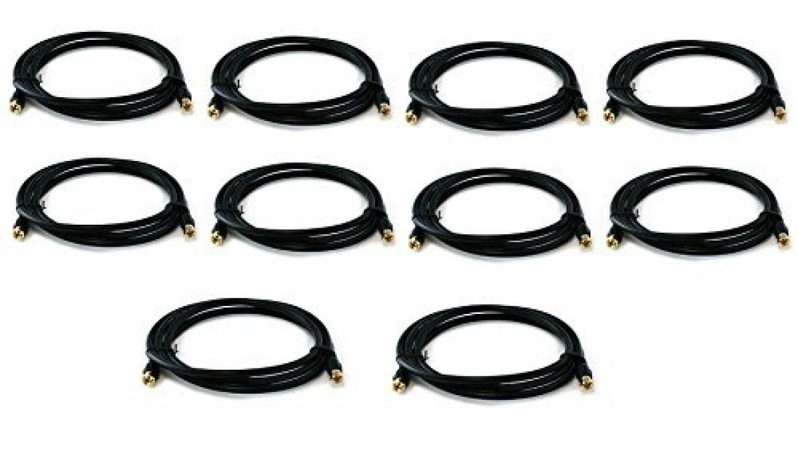 10 PCS RG6 Quad Shield CL2 Coaxial Cable F Type Connector 6 Feet, CNE586335