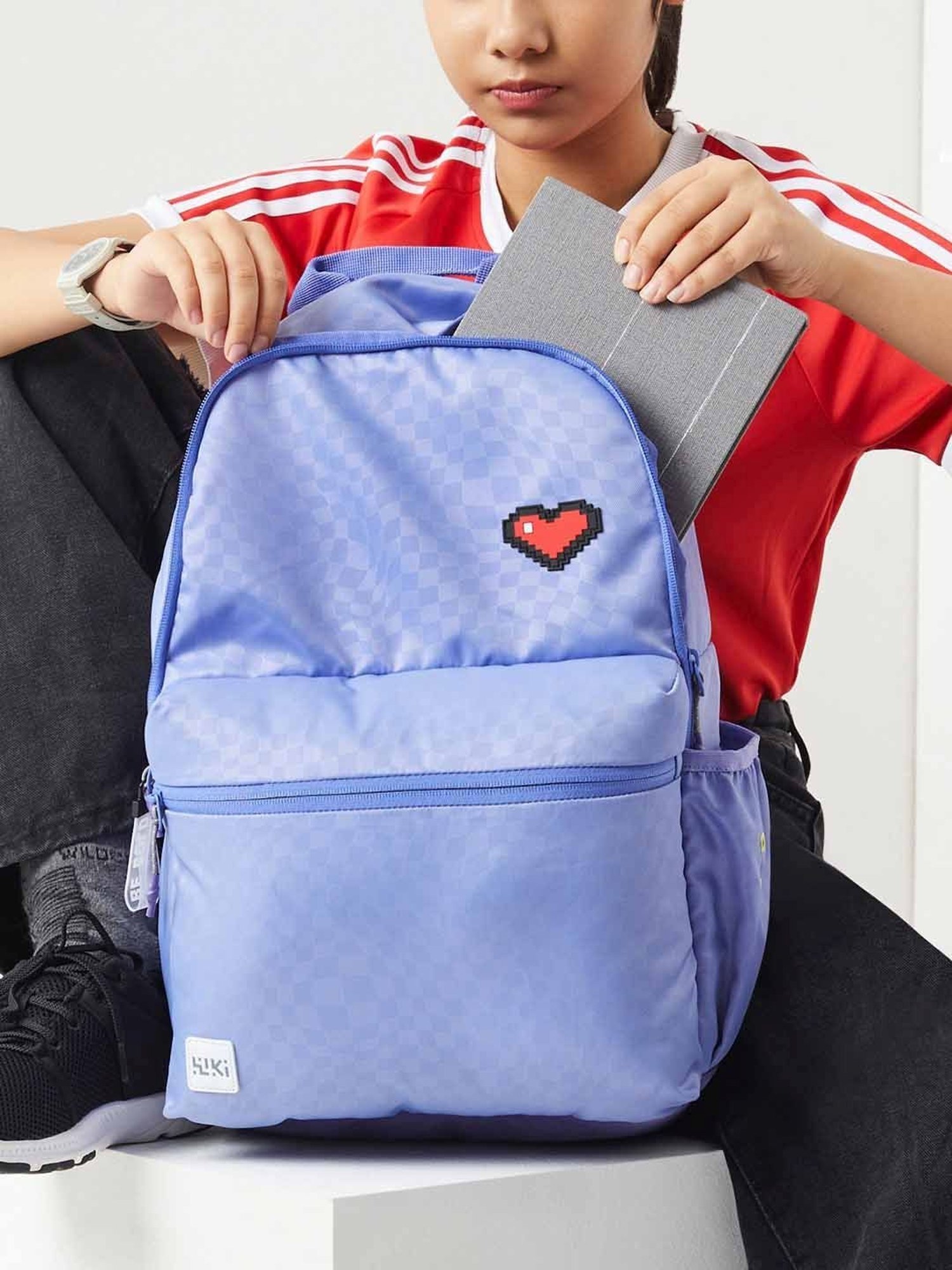 Wiki Back to School Purple Polyester Printed Backpack - 18 Ltrs