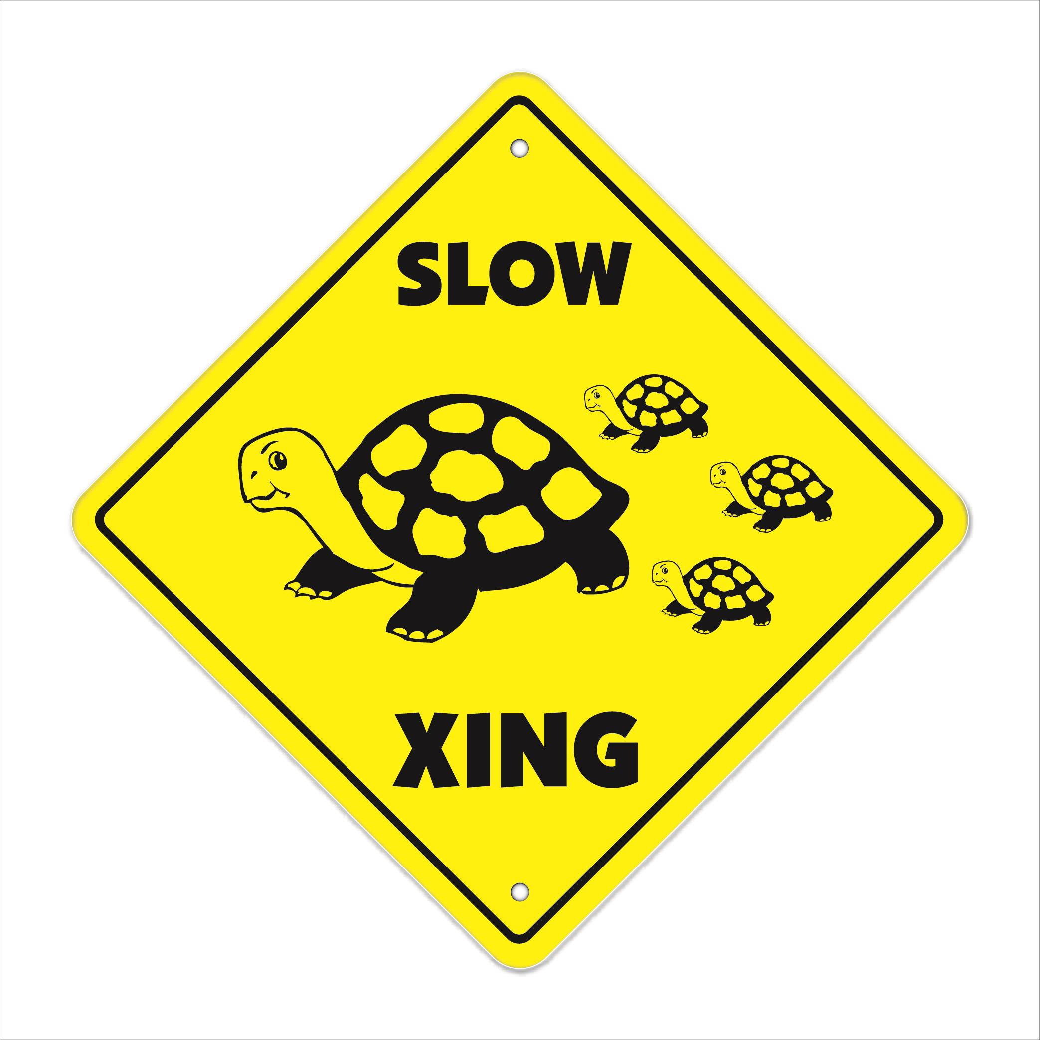Slow Turtle Crossing Decal Zone Xing Tall lover animal sea box snapping