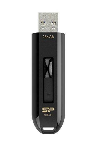 Silicon Power 256GB Blaze B21 USB3.1 Flash Drive Black With Sliding USB Connector Model SP256GBUF3B21V1K