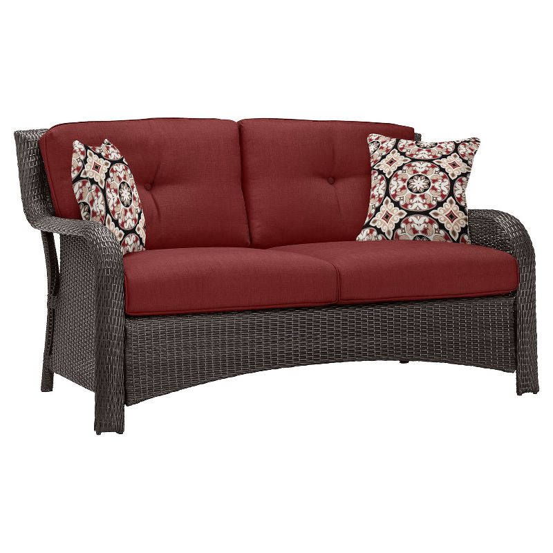 Corolla 6pc All-Weather Wicker Patio Conversation Set - Red - Cambridge