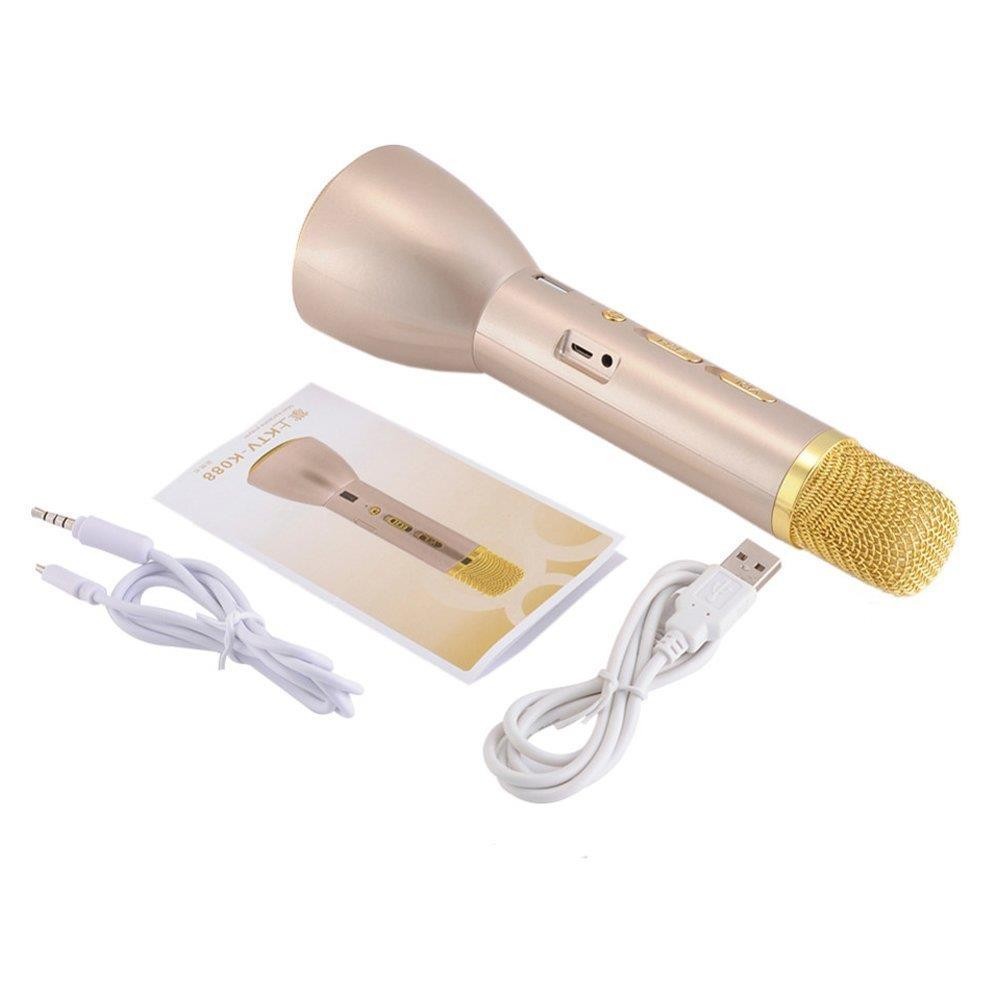 Karaoke Microphone with Built-in Speaker and Rechargeable Battery