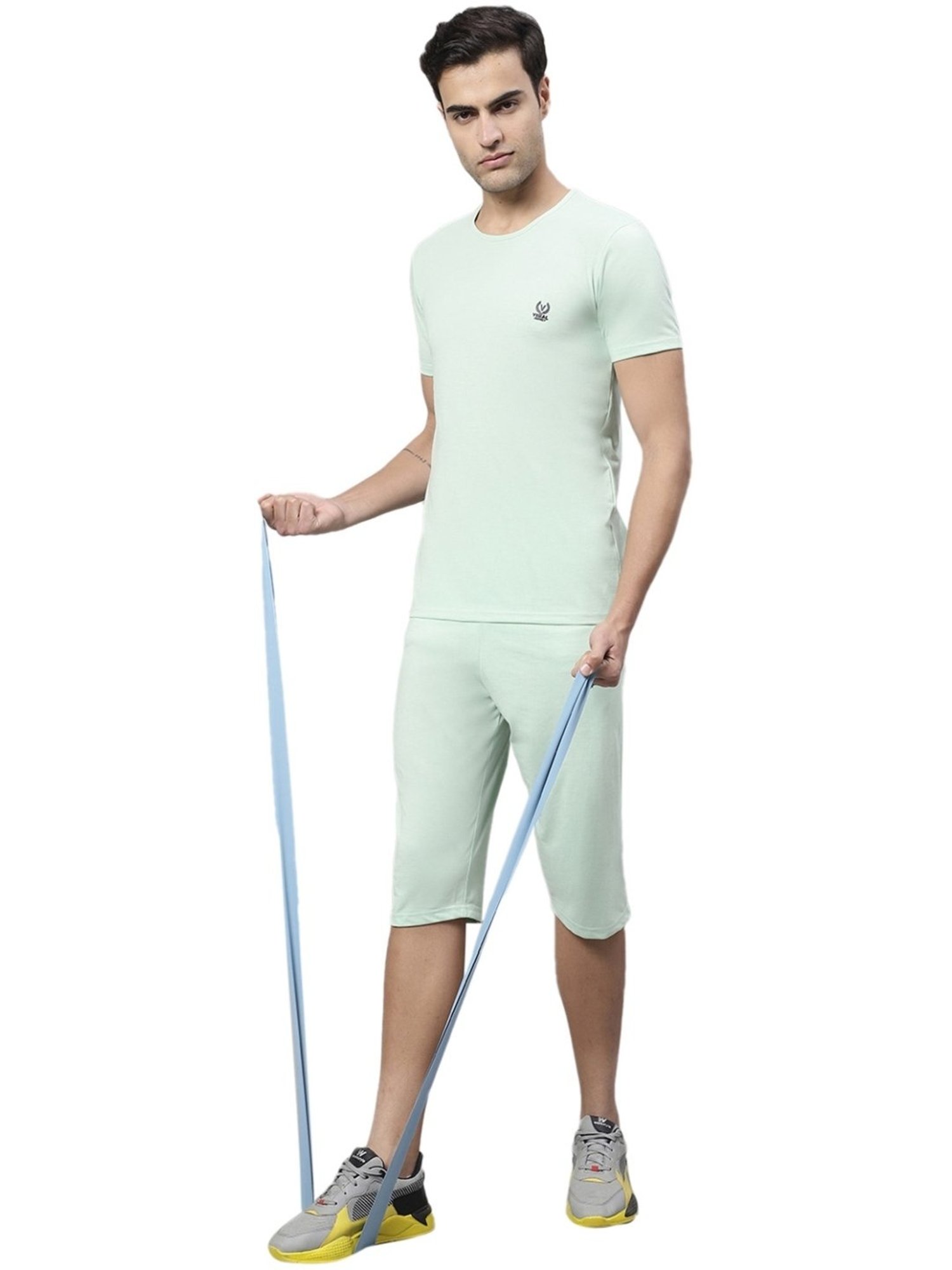 Vimal Jonney Light Green Cotton Regular Fit Tracksuit