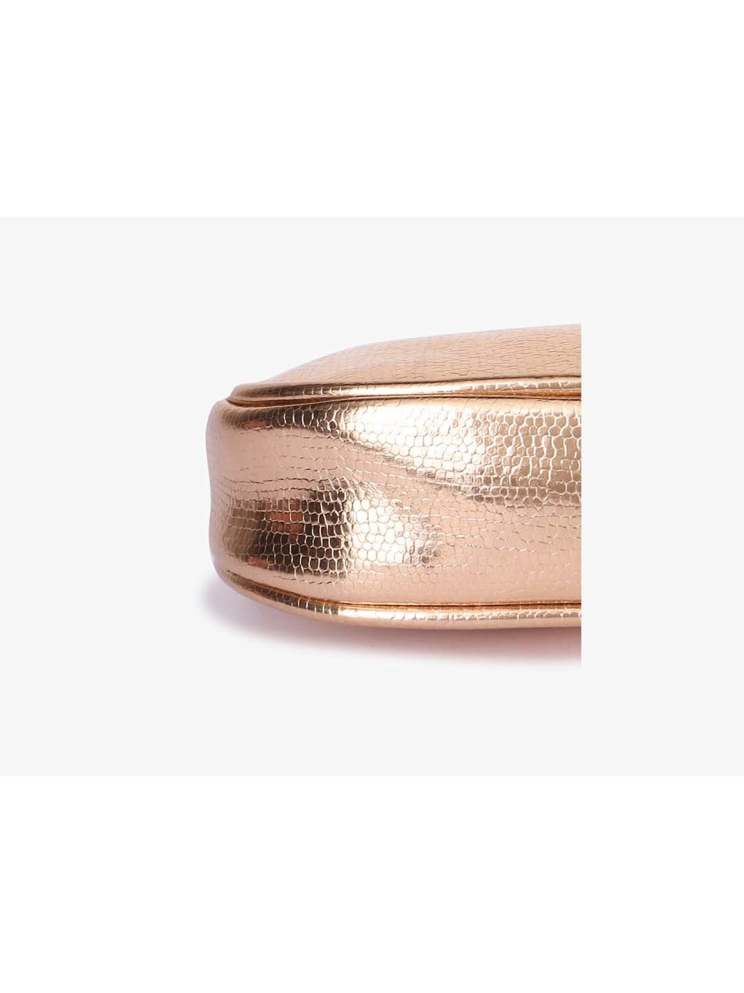 Carlton London Rose Gold Textured Medium Sling Handbag