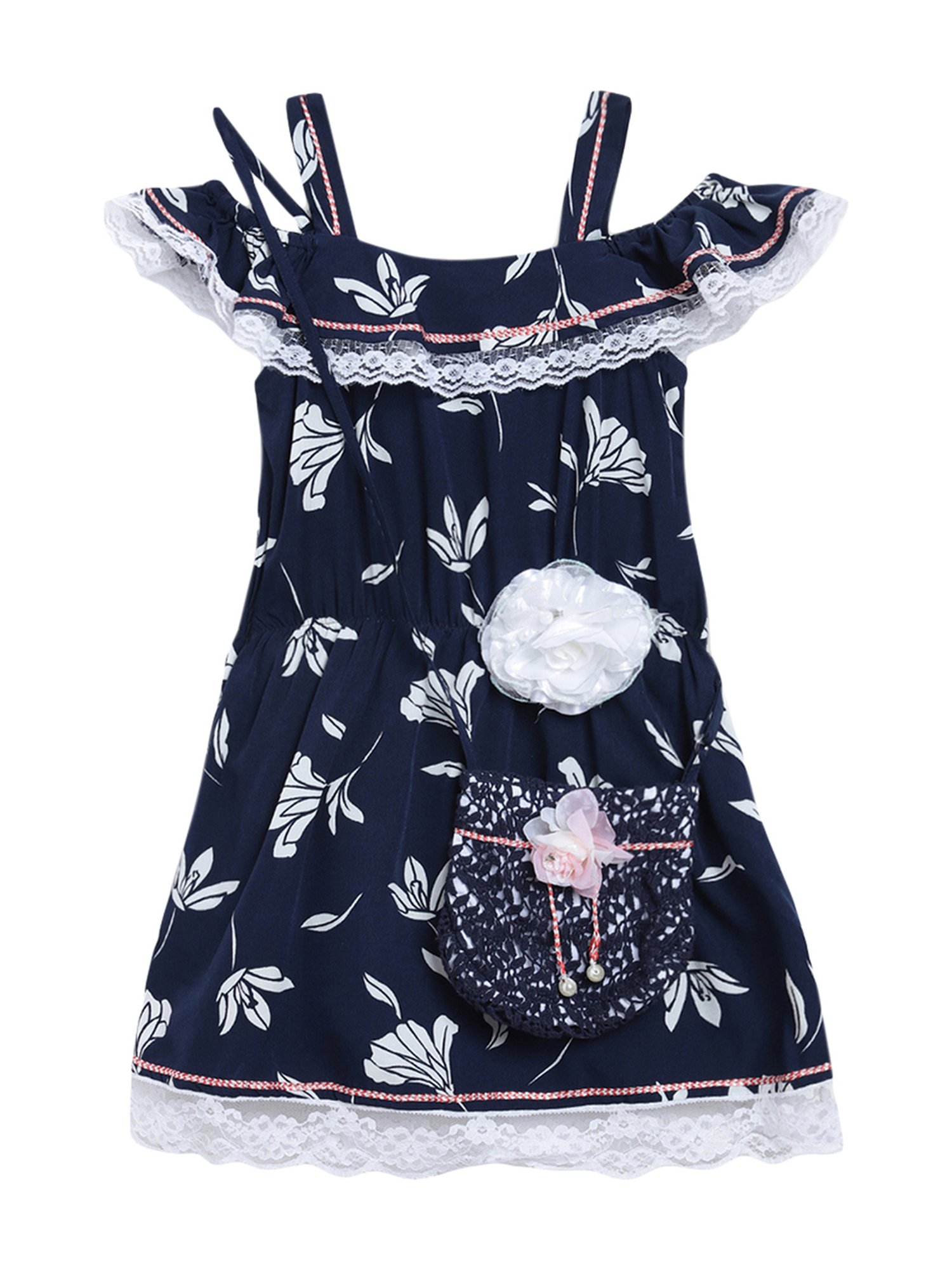 Butterfly Blush Kids Navy Printed Dress