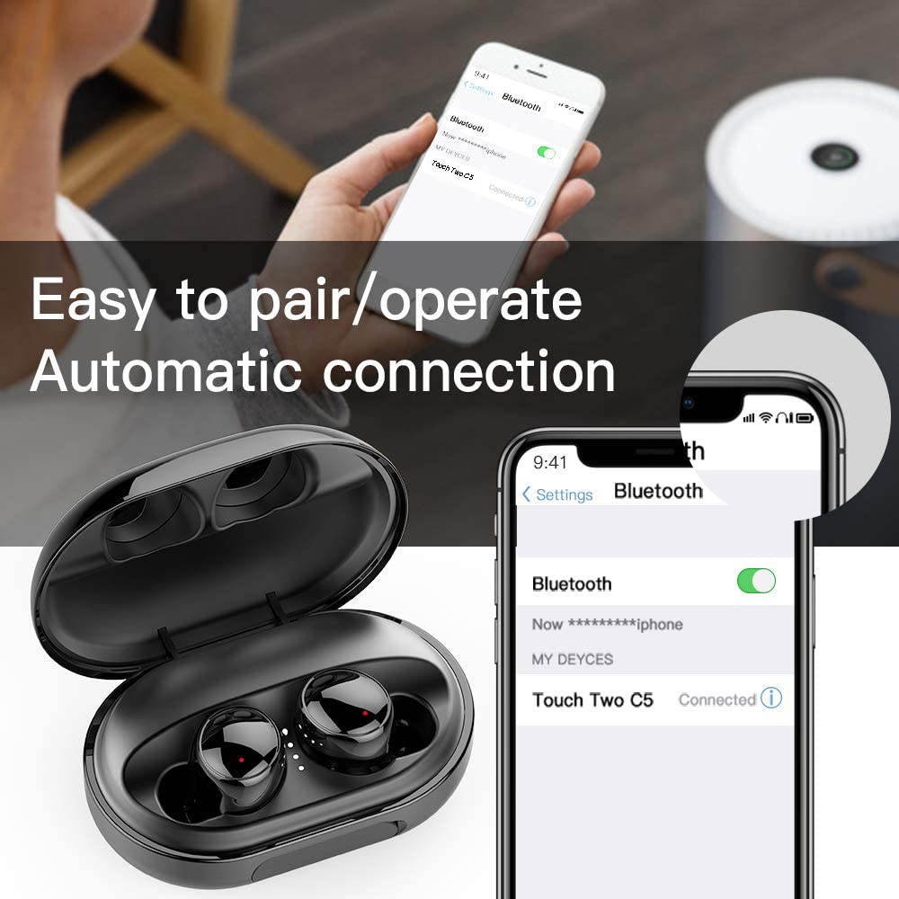 Wireless Earbuds Bluetooth 5.0 Headphones, 120H Playtime Deep Bass Stereo Sound Earbuds with Microphone, IPX8 Waterproof Headphones with Charging Case for Sports