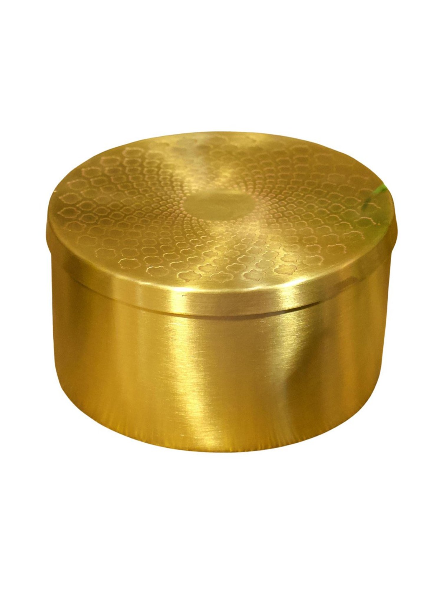 Ambi Handcrafted Pure Brass 6 Inches Storage Box With Inlay Work