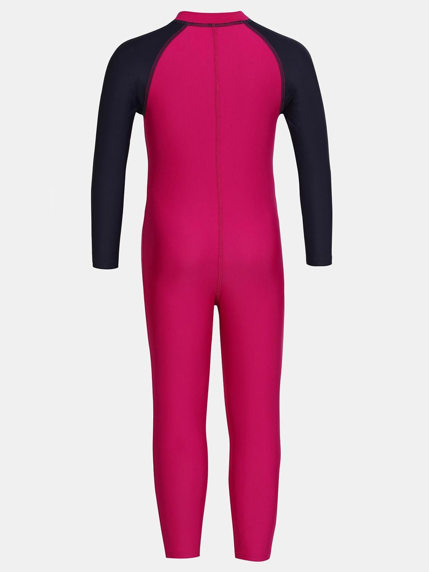 Speedo Kids Pink & Navy Color Block Full Sleeves Swimsuit