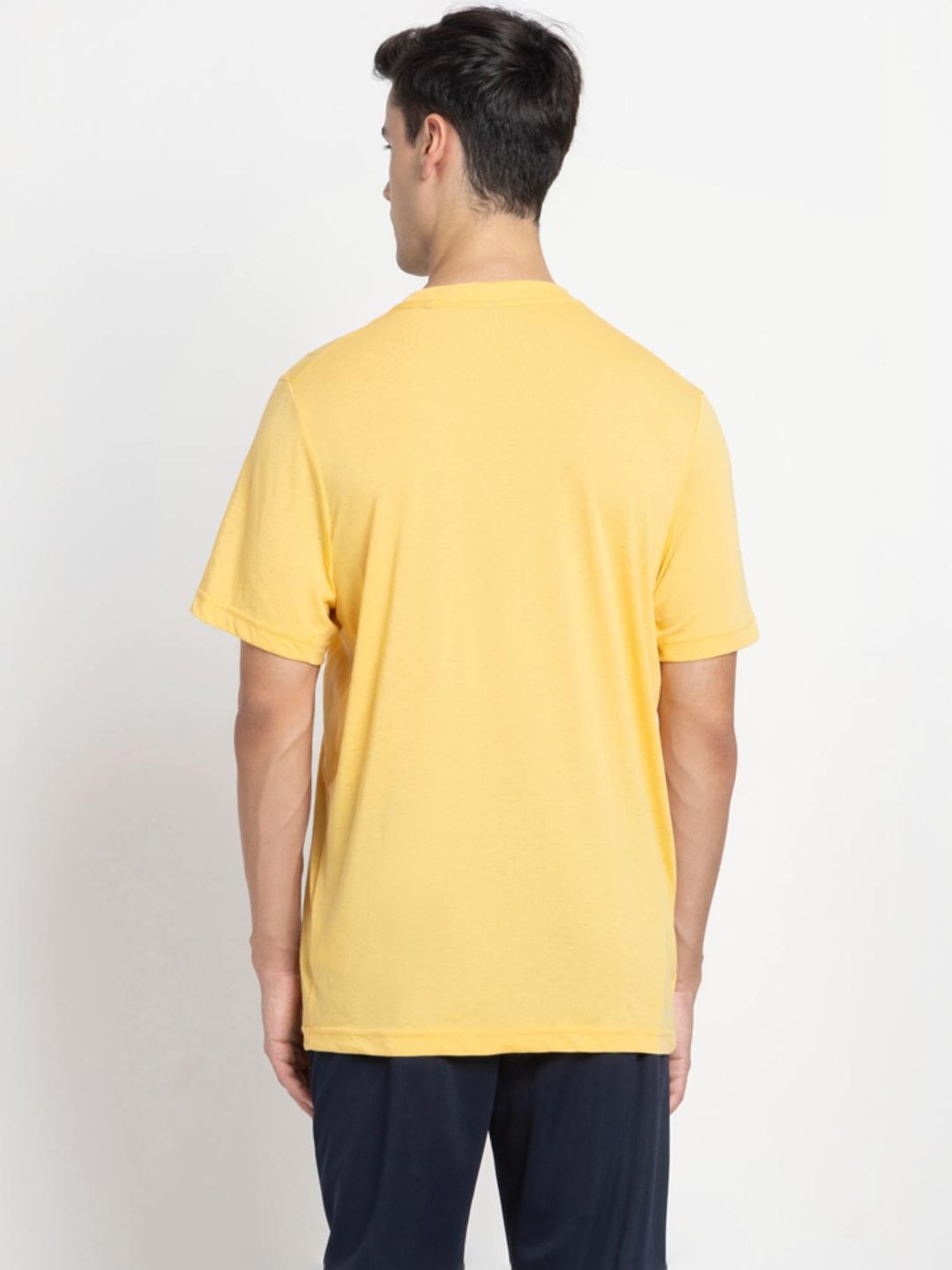 Adidas Orange Regular Fit Logo Printed T-Shirt