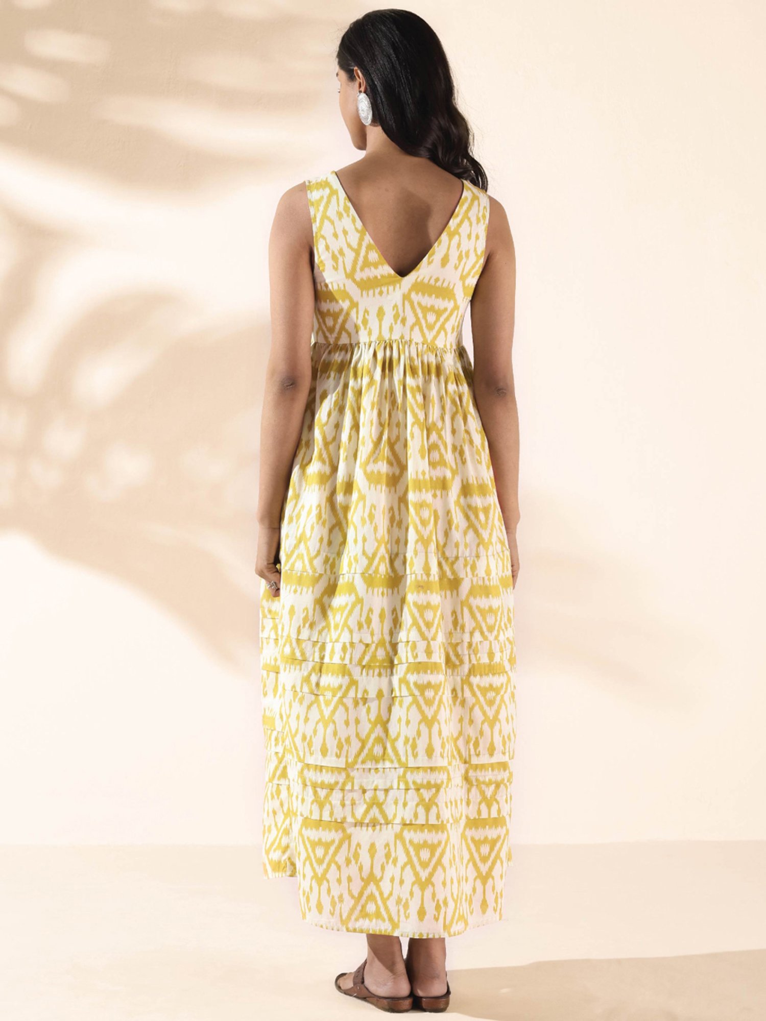 true Browns Yellow Printed Maxi Dress