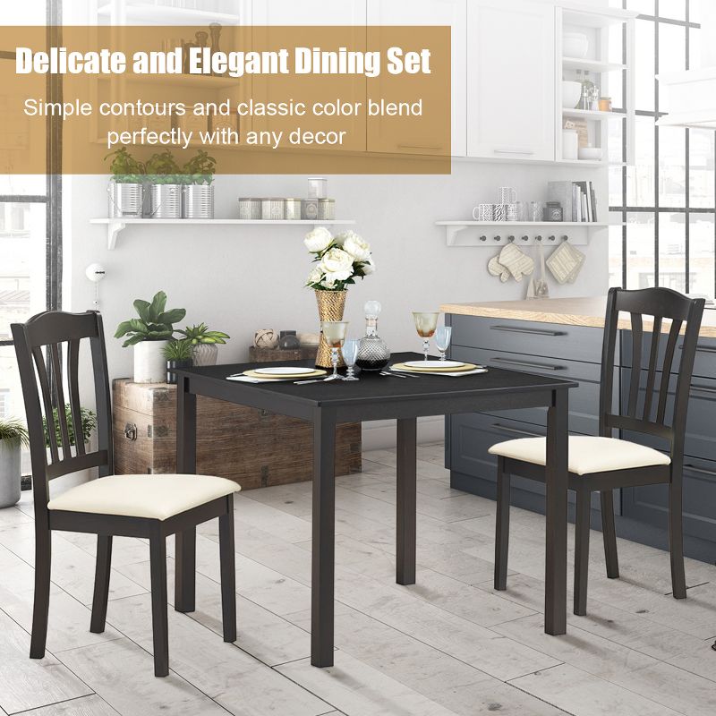 3pc Sanford Tan Wood Dining Nook Set Walnut Brown - Baxton Studio