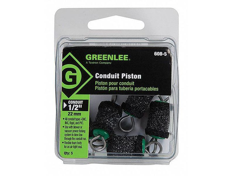 GREENLEE 608-5 Piston,Foam,1/2 In,Pk5