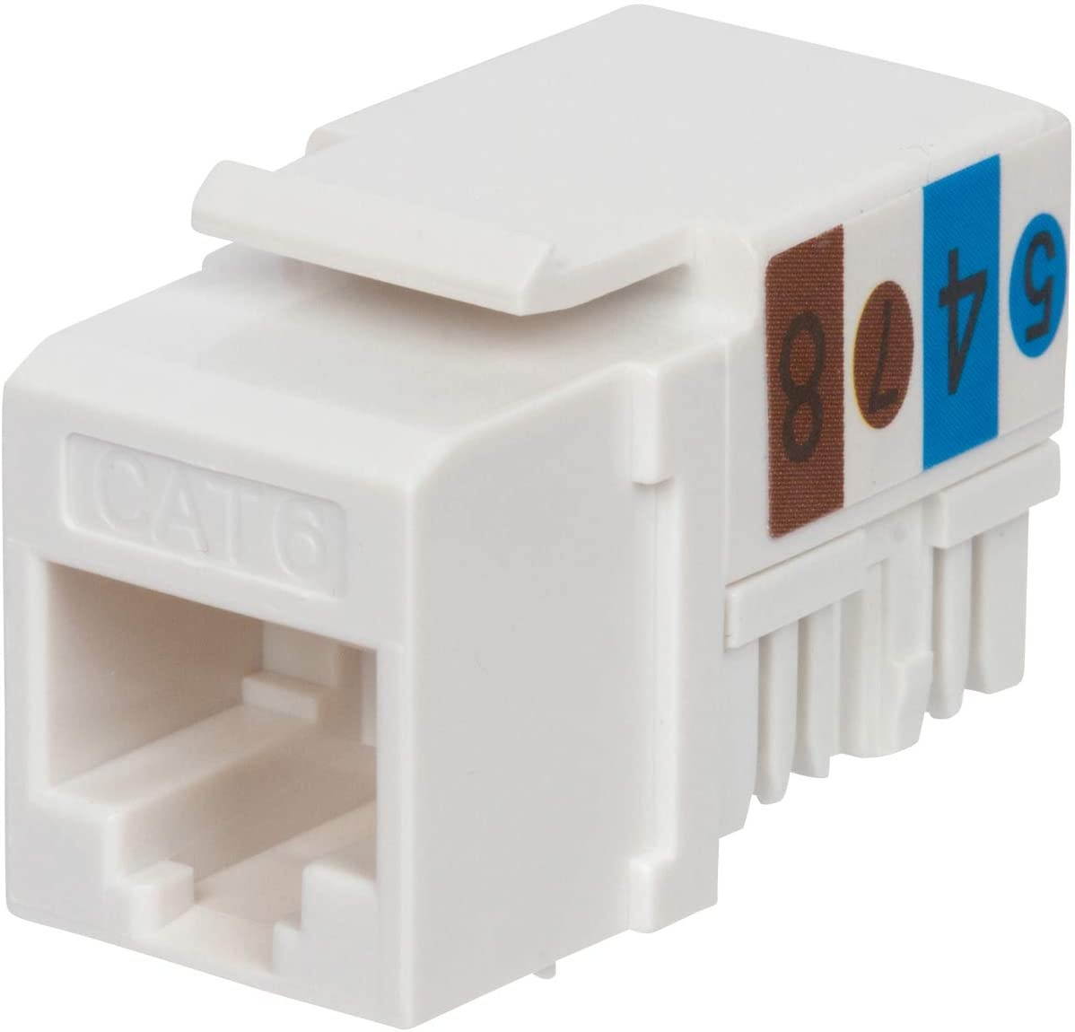 Buyer's Point Cat6 RJ45 90-Degree Keystone Jack, Punch Down Keystone Jack Adapter White (10 Pack)