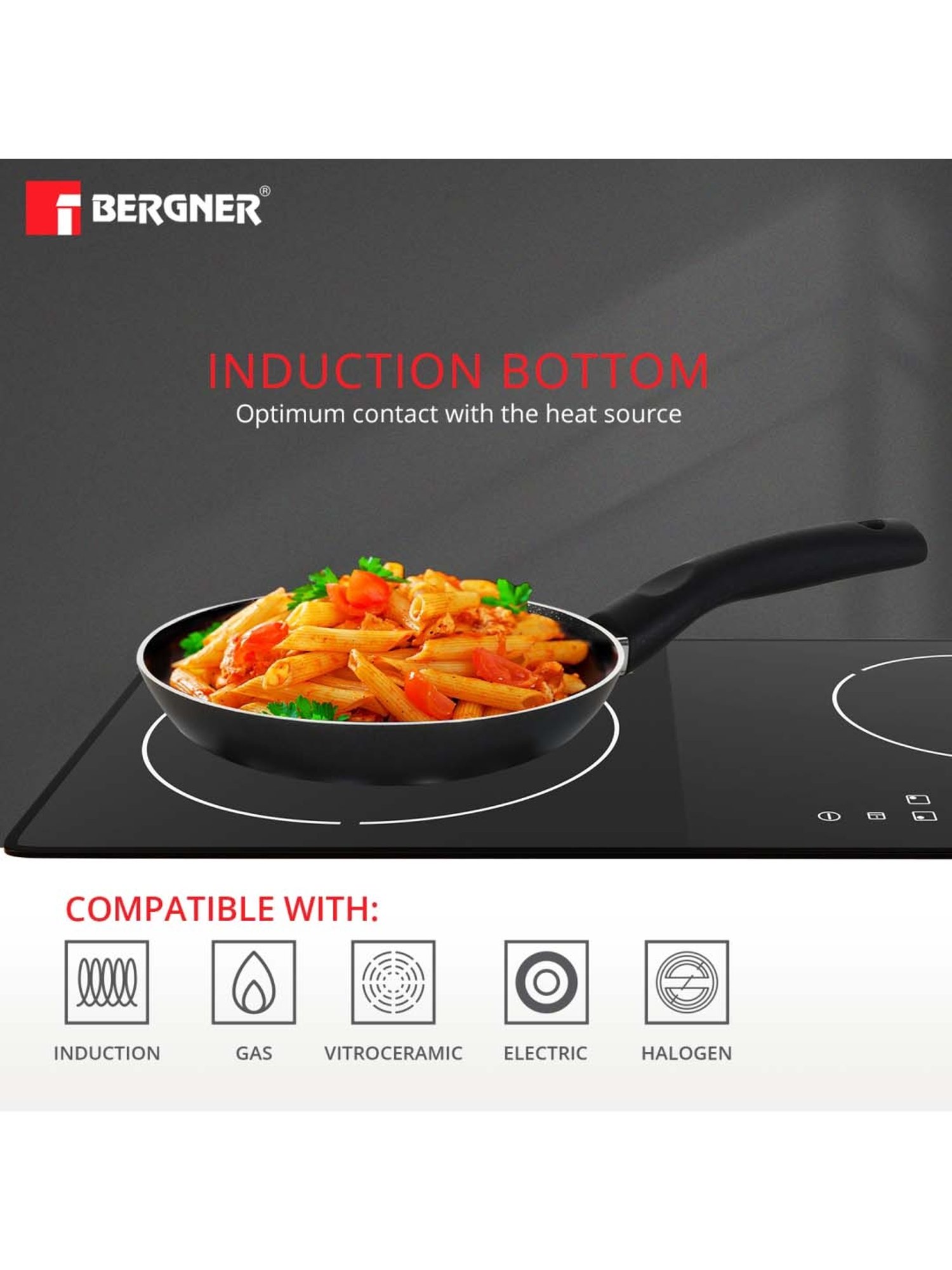 Bergner Black Aluminium Frypan - Set of 1