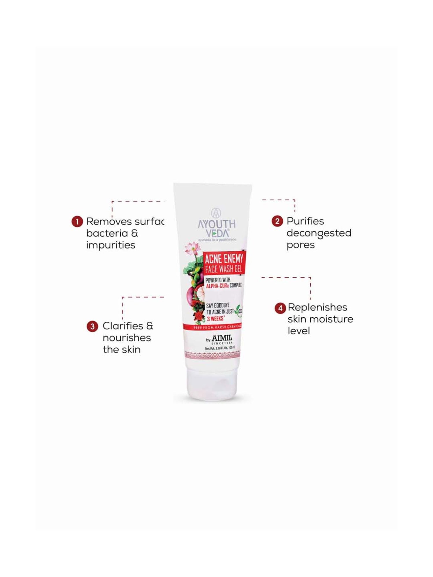 AyouthVeda Acne Enemy Face Wash Gel - 100 ml