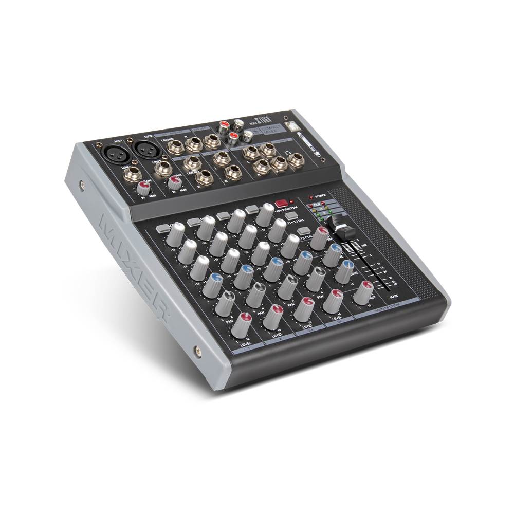 Xtuga MX8 8Channels 3-Band EQ Audio Music Mixer Mixing Console with USB XLR LINE Input 48V Phantom Power for Recording DJ Stage Karaoke