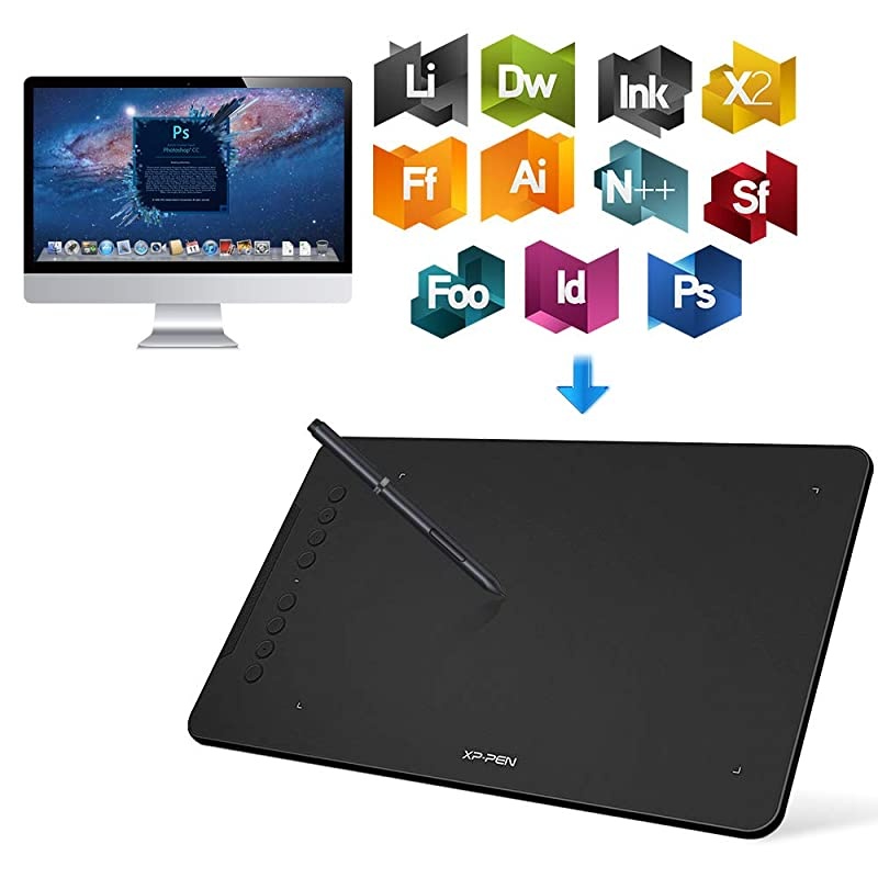 Deco Pro Medium 11x6 Inch Digital Graphics Drawing Tablet Ultrathin Digital Pen Tablet with Tilt Function,8 Shortcut Keys,Battery-Free Stylus 8192 Pen Pressure