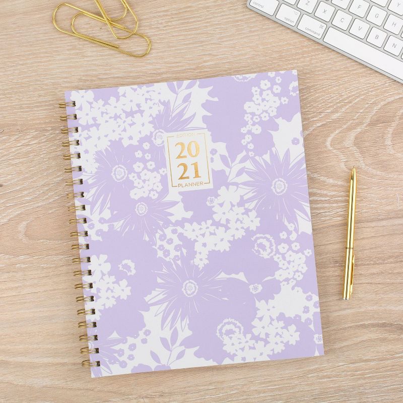 2021 Planner 8.875" x 11" Zen Clear Poly Garden Purple - Cambridge