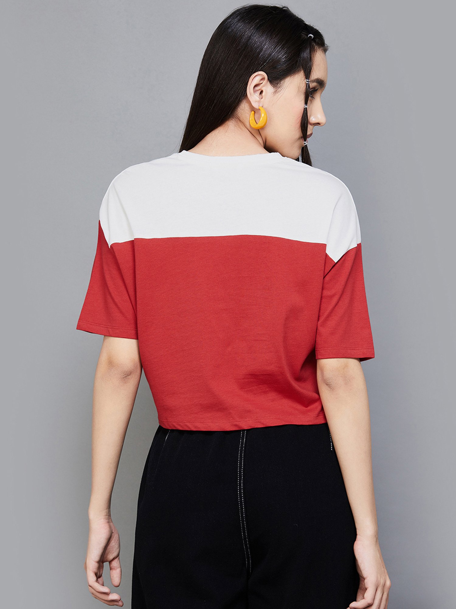 Ginger by Lifestyle Red Cotton Printed T-Shirt