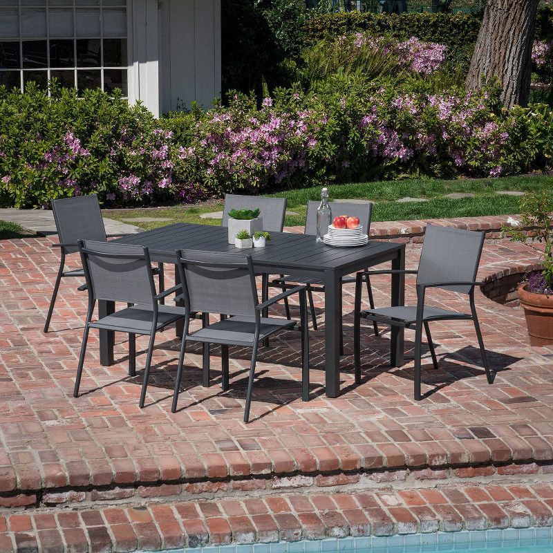 Naples 7pc Aluminum Patio Dining Set - Hanover