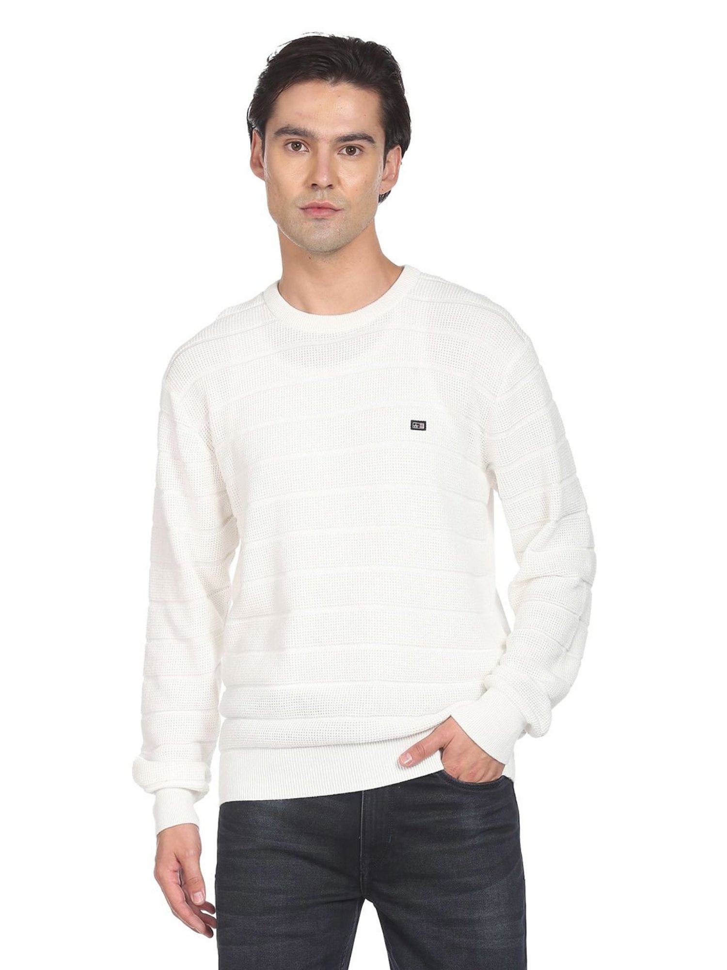 Duke Wine Self Striped Sweater