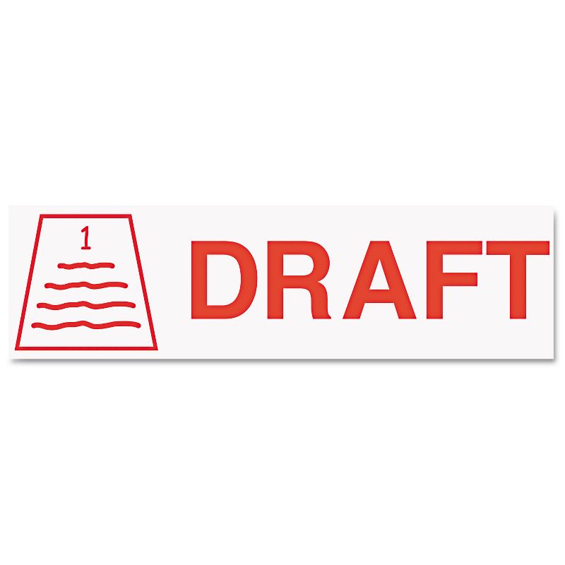 Accustamp2 Pre-Inked Shutter Stamp with Microban Red DRAFT 1 5/8 x 1/2 035585