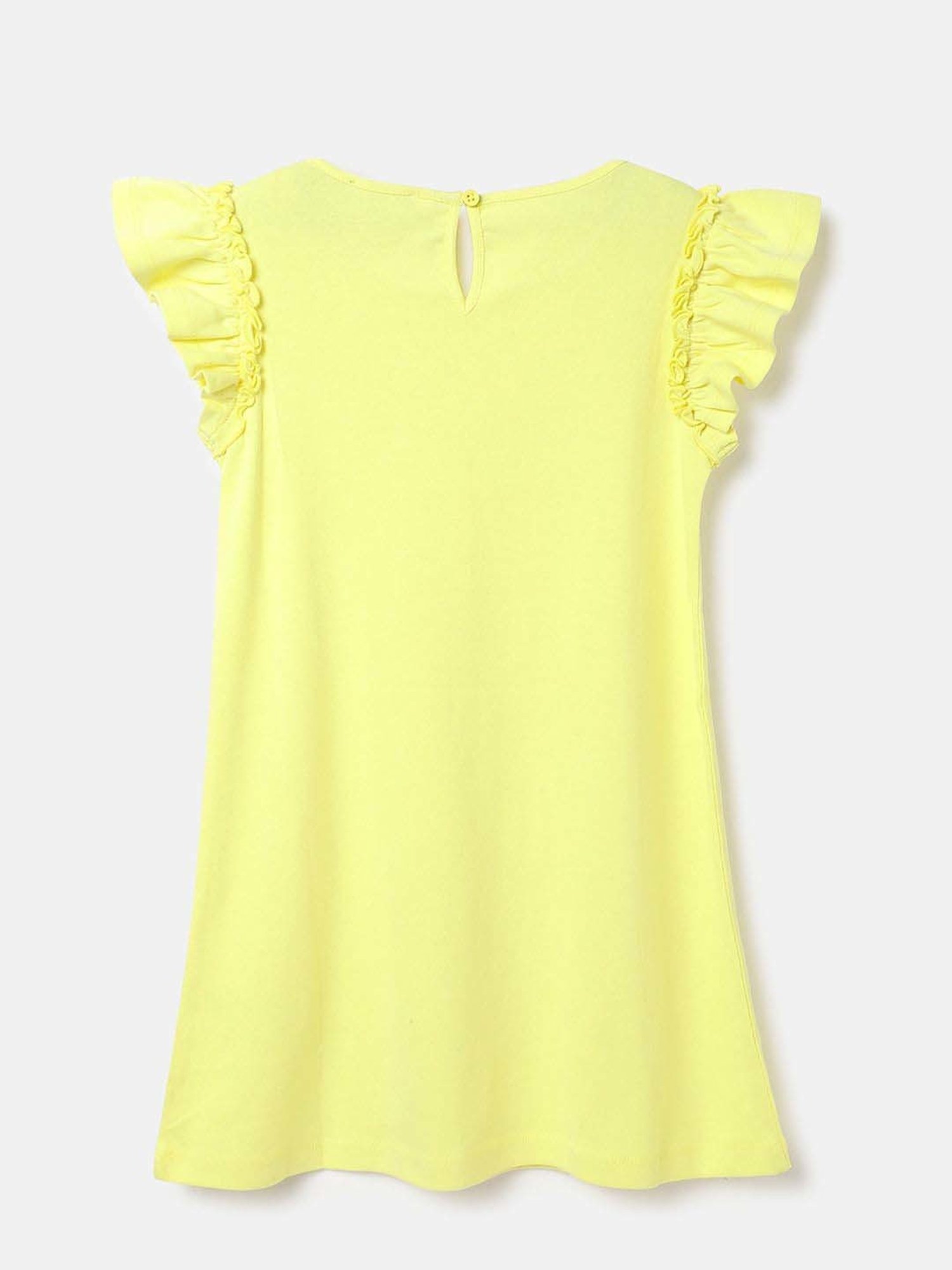 United Colors of Benetton Kids Yellow Cotton Regular Fit Dress