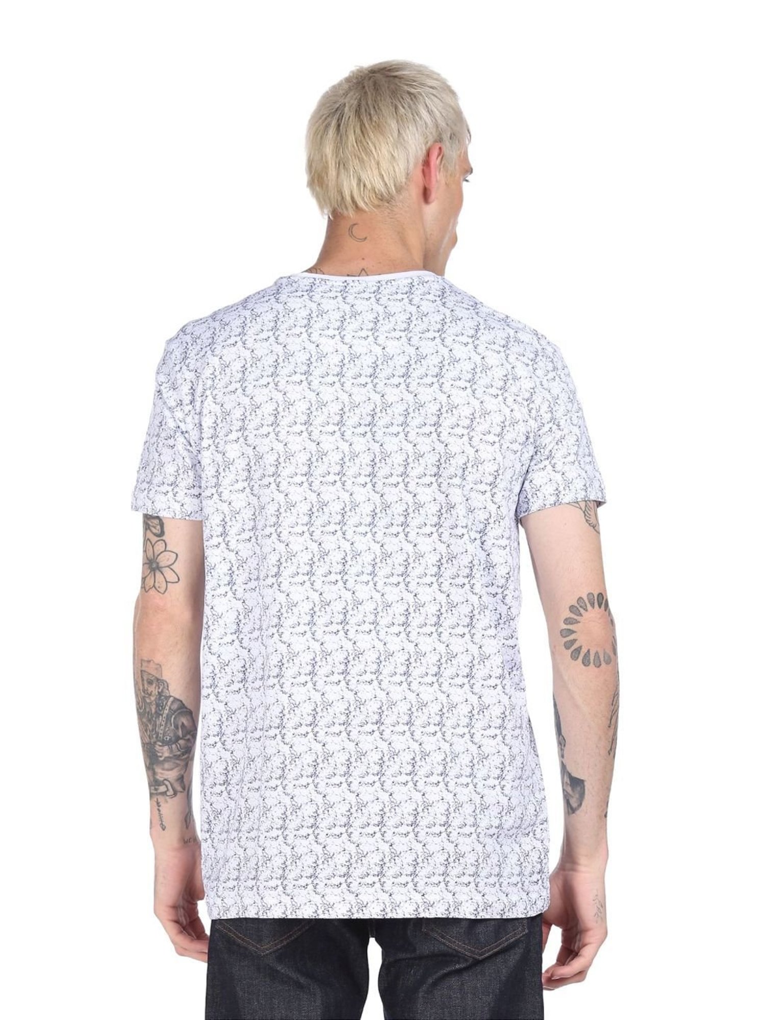 Arrow White Cotton Regular Fit Printed T-Shirts