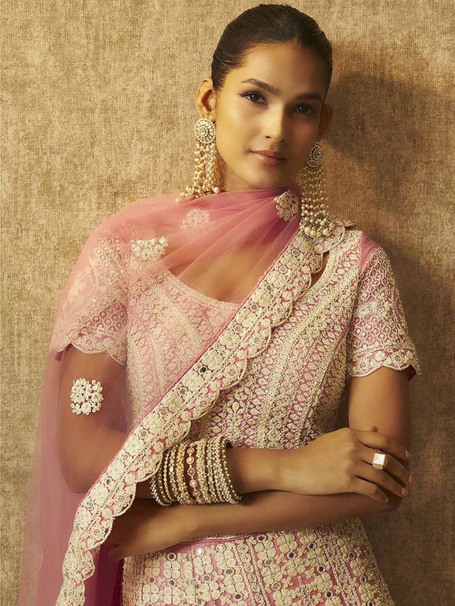 Soch Pink Embellished Unstitched Lehenga Choli Set With Dupatta