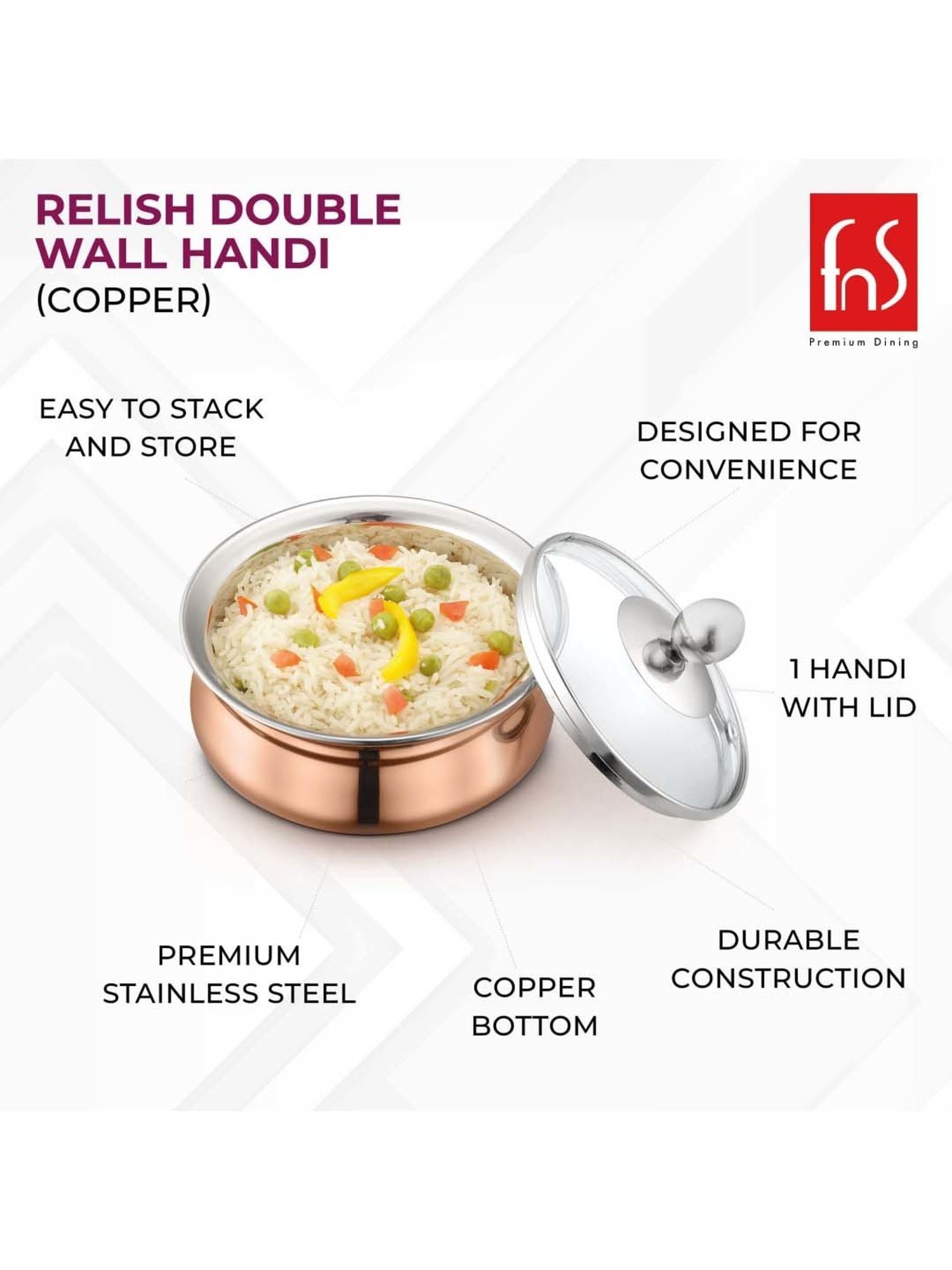 Wonderchef Ebony Hard Anodized Non-stick Biryani Handi with Lid