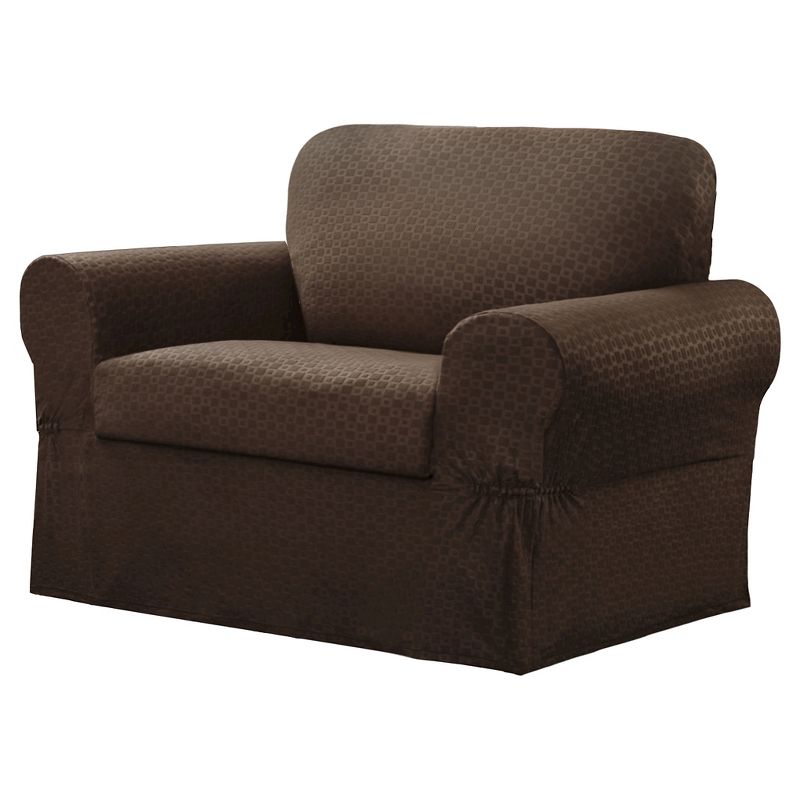 2pc Conrad Chair Slipcover Chocolate - Maytex