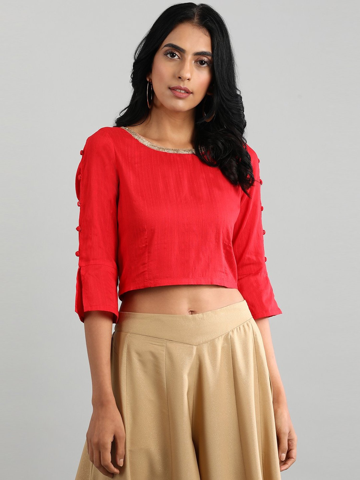 Aurelia Red Regular Fit Blouse