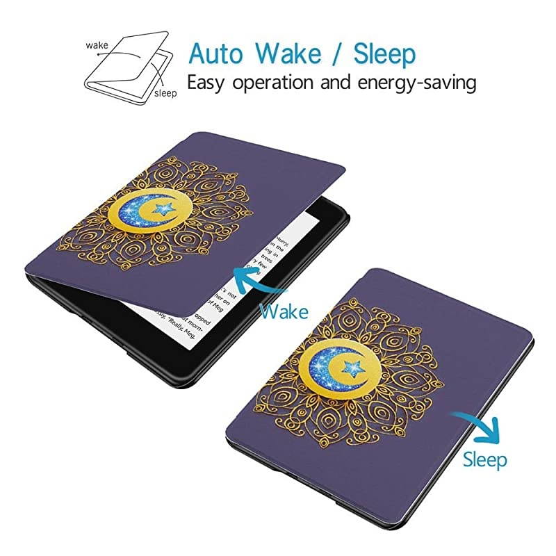 Painting Case for Allnew Kindle Paperwhite 10th Gen 2018 Release onlyWill Not fit Prior Gen Kindle Devices Star Moon Totem