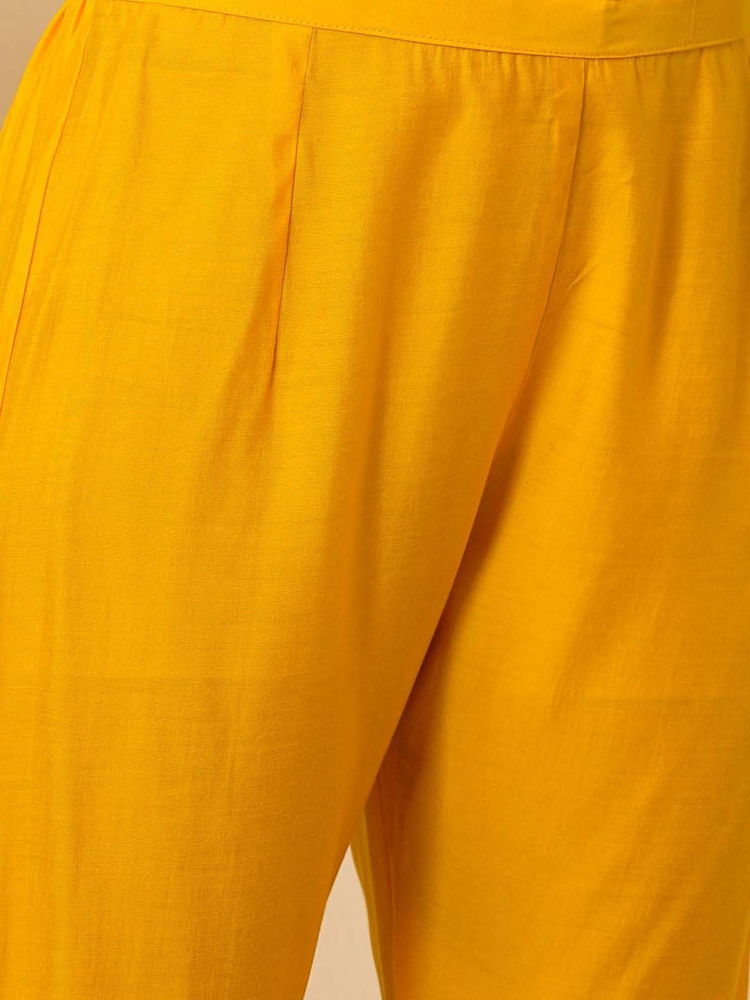 Fashor Yellow Embroidered Kurta & Pant Set With Dupatta