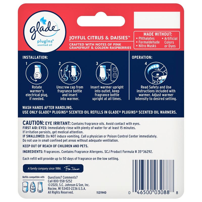 Glade Joyful Citrus Daisies PlugIns Refill - 2ct